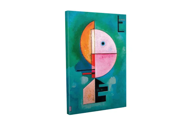 Lerretsbilde - Abstrakt ansikt med geometriske former - Turkis / Rosa / Oransje - Innredning - Bilder & kunst - Lerretsbilder