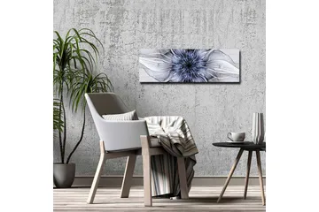 Lerretsbilde - Abstrakt blomstermotiv med flytende former - Blå / Hvit / Svart - Innredning - Bilder & kunst - Lerretsbilder