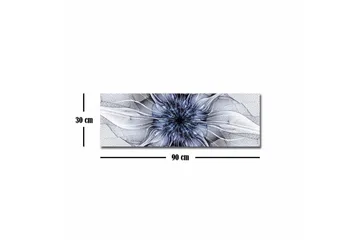 Lerretsbilde - Abstrakt blomstermotiv med flytende former - Blå / Hvit / Svart - Innredning - Bilder & kunst - Lerretsbilder