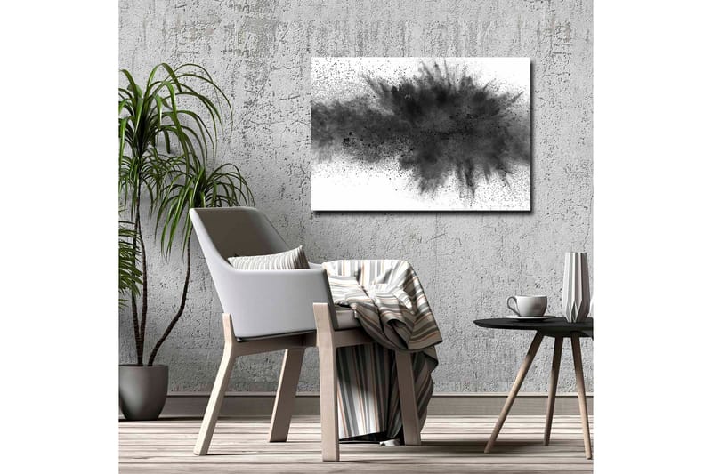 Lerretsbilde - Abstrakt eksplosjon av svart blekk - Svart / Grå - Innredning - Bilder & kunst - Lerretsbilder