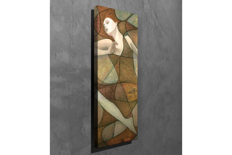 Lerretsbilde - Abstrakt figur med myke linjer og geometriske former - Terrakotta / Beige / Grønn - Innredning - Bilder & kunst - Lerretsbilder