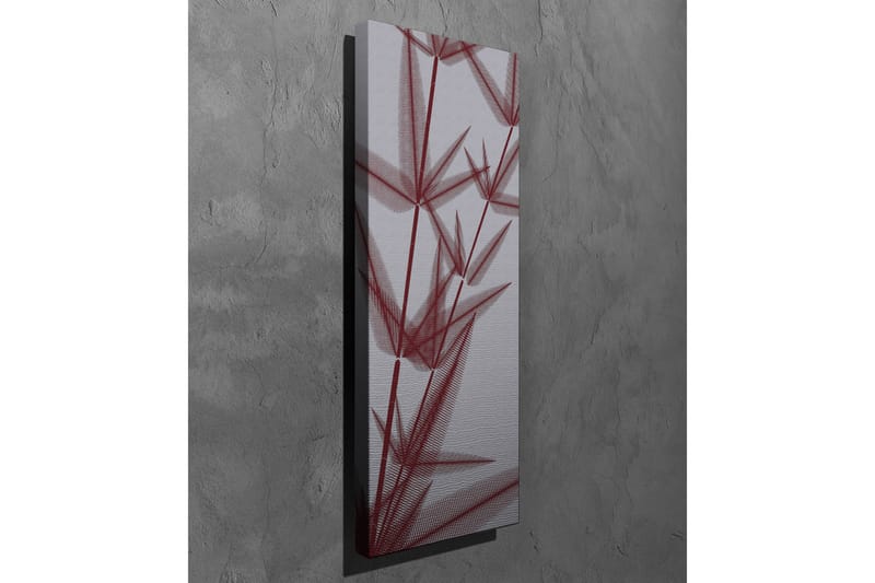 Lerretsbilde - Abstrakt komposisjon av stiliserte planteformer i rød fargetone - Rød / Grå - Innredning - Bilder & kunst - Lerretsbilder