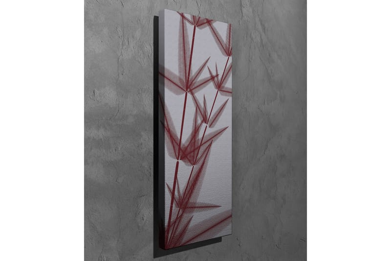 Lerretsbilde - Abstrakt komposisjon av stiliserte planteformer i rød fargetone - Rød / Grå - Innredning - Bilder & kunst - Lerretsbilder