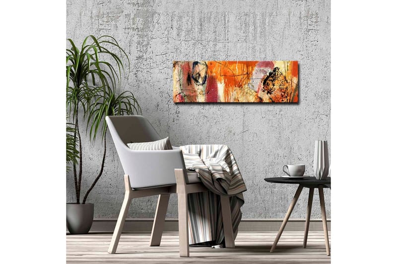 Lerretsbilde - Abstrakt komposisjon med energiske farger og former - Oransje / Rød / Lilla - Innredning - Bilder & kunst - Lerretsbilder