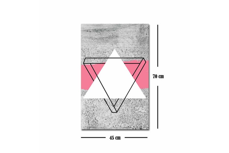 Lerretsbilde - Abstrakt komposisjon med geometriske former - Grå / Hvit / Rosa - Innredning - Bilder & kunst - Lerretsbilder