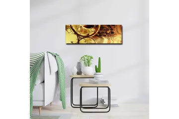 Lerretsbilde - Abstrakt komposisjon med gylne og brune mønstre - Gull / Mørk brun - Innredning - Bilder & kunst - Lerretsbilder