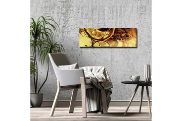 Lerretsbilde - Abstrakt komposisjon med gylne og brune mønstre - Gull / Mørk brun - Innredning - Bilder & kunst - Lerretsbilder