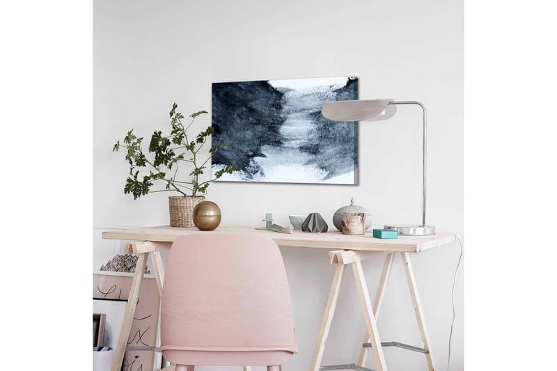Lerretsbilde - Abstrakt komposisjon med mørke og lyse nyanser - Mørk blå / Hvit / Grå - Innredning - Bilder & kunst - Lerretsbilder