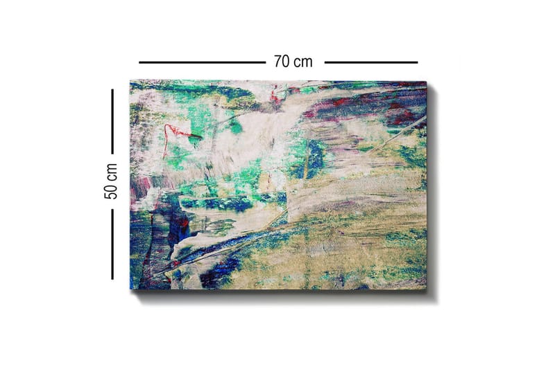 Lerretsbilde - Abstrakt komposisjon med myke fargeoverganger - Turkis / Beige / Mørk blå - Innredning - Bilder & kunst - Lerretsbilder