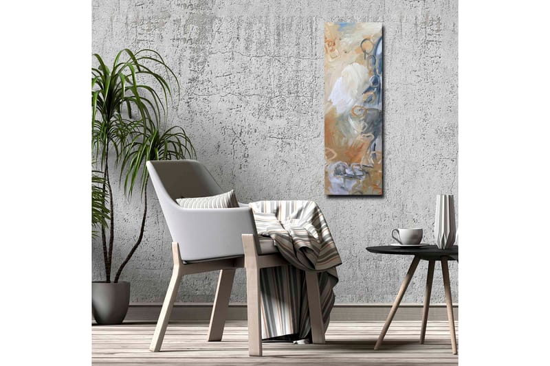 Lerretsbilde - Abstrakt komposisjon med myke former og nyanser - Lys grå / Beige / Blå - Innredning - Bilder & kunst - Lerretsbilder