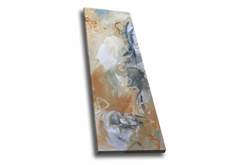 Lerretsbilde - Abstrakt komposisjon med myke former og nyanser - Lys grå / Beige / Blå - Innredning - Bilder & kunst - Lerretsbilder