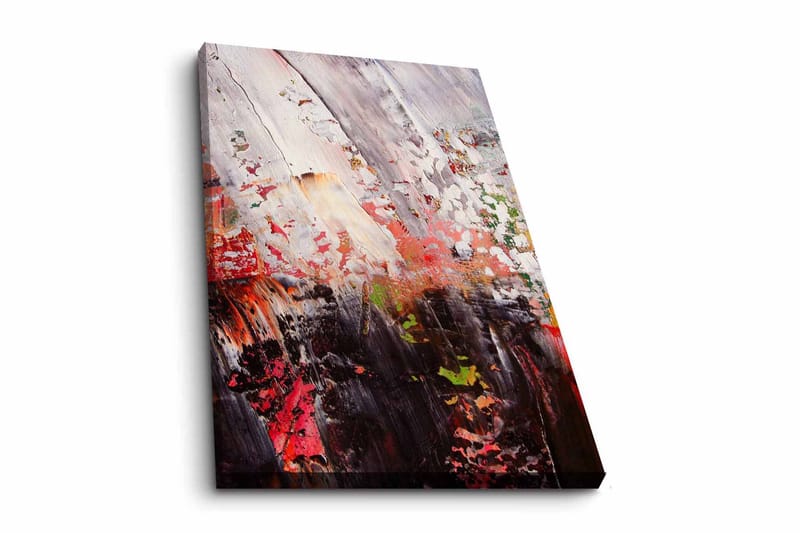 Lerretsbilde - Abstrakt komposisjon med sterke fargekontraster, Rød / Svart / Hvit