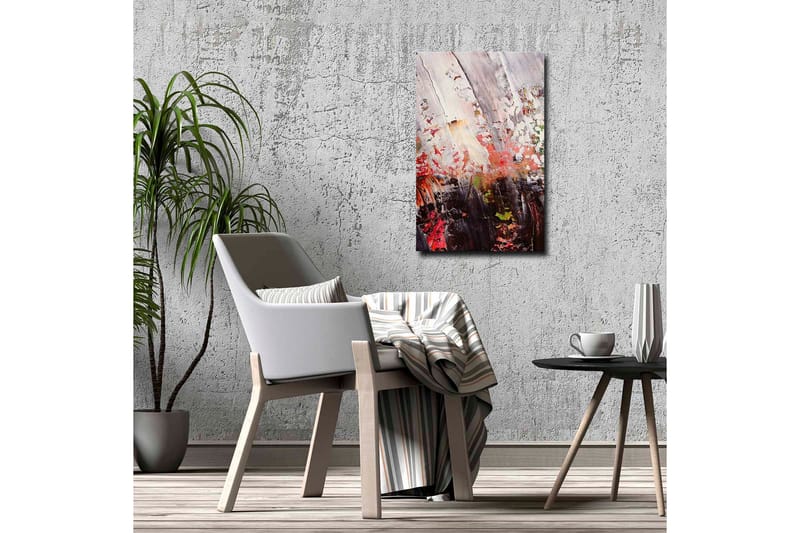 Lerretsbilde - Abstrakt komposisjon med sterke fargekontraster - Rød / Svart / Hvit - Innredning - Bilder & kunst - Lerretsbilder