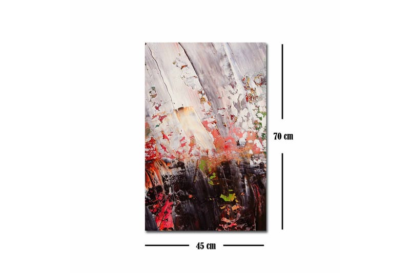 Lerretsbilde - Abstrakt komposisjon med sterke fargekontraster - Rød / Svart / Hvit - Innredning - Bilder & kunst - Lerretsbilder