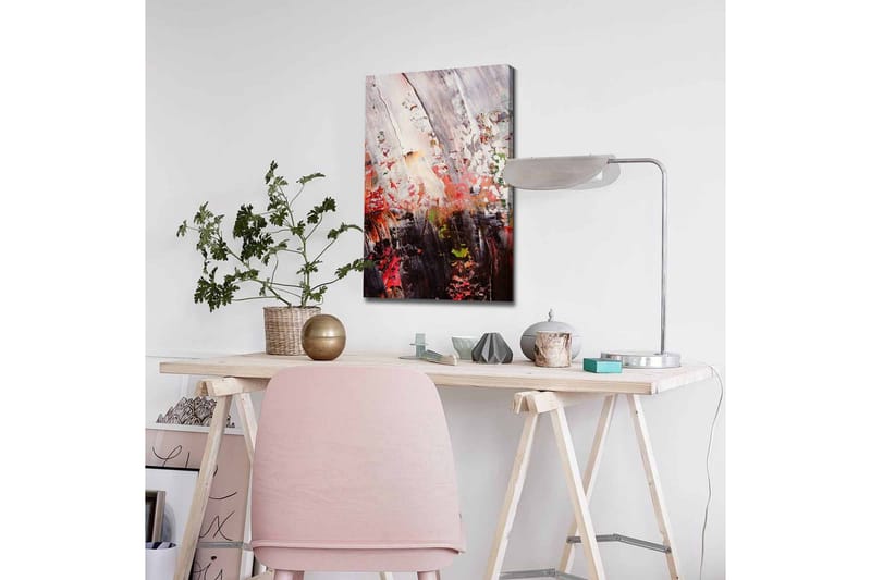 Lerretsbilde - Abstrakt komposisjon med sterke fargekontraster - Rød / Svart / Hvit - Innredning - Bilder & kunst - Lerretsbilder