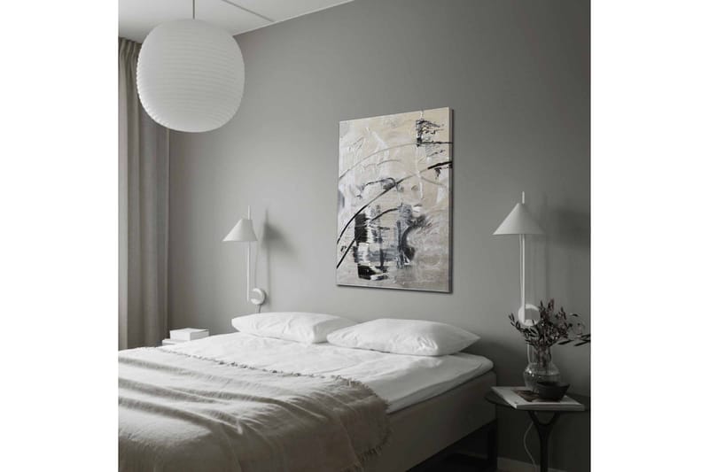 Lerretsbilde - Abstrakt komposisjon med svarte og hvite linjer - Svart / Hvit / Grå - Innredning - Bilder & kunst - Lerretsbilder