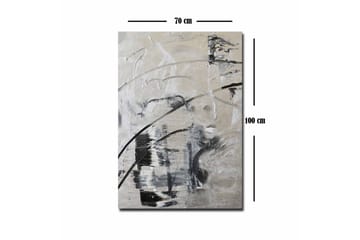 Lerretsbilde - Abstrakt komposisjon med svarte og hvite linjer - Svart / Hvit / Grå - Innredning - Bilder & kunst - Lerretsbilder
