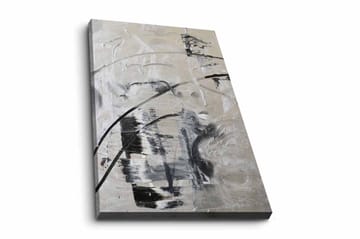 Lerretsbilde - Abstrakt komposisjon med svarte og hvite linjer - Svart / Hvit / Grå - Innredning - Bilder & kunst - Lerretsbilder