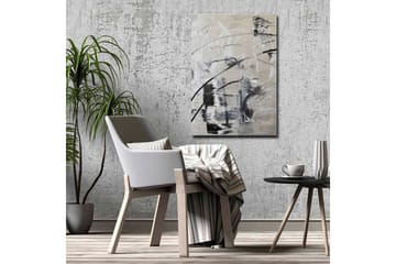 Lerretsbilde - Abstrakt komposisjon med svarte og hvite linjer - Svart / Hvit / Grå - Innredning - Bilder & kunst - Lerretsbilder
