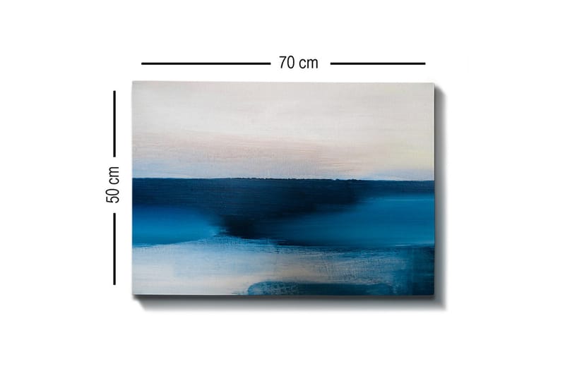 Lerretsbilde - Abstrakt landskap med blånyanser - Mørk blå / Lys blå / Hvit - Innredning - Bilder & kunst - Lerretsbilder