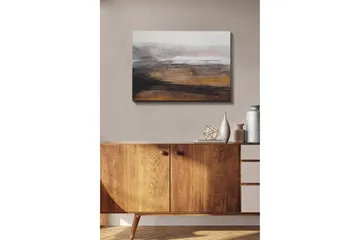 Lerretsbilde - Abstrakt landskap med myke overganger mellom jordfarger og gråtoner - Grå / Brun / Beige - Innredning - Bilder & kunst - Lerretsbilder