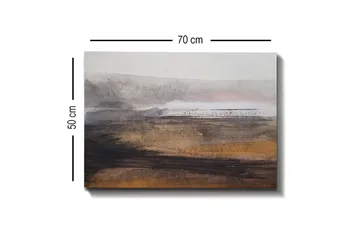 Lerretsbilde - Abstrakt landskap med myke overganger mellom jordfarger og gråtoner - Grå / Brun / Beige - Innredning - Bilder & kunst - Lerretsbilder