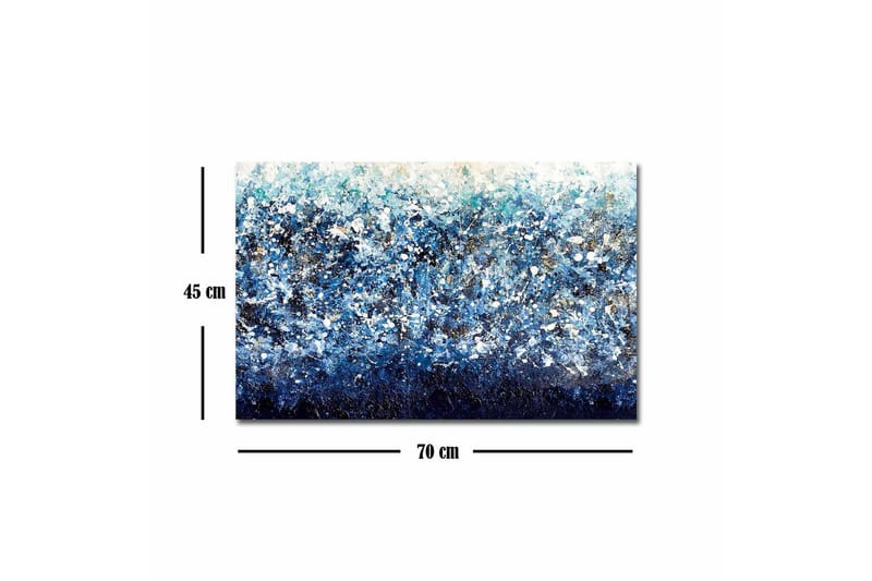 Lerretsbilde - Abstrakt sjølandskap med nyanser av blått og hvitt - Mørk blå / Lys blå / Hvit - Innredning - Bilder & kunst - Lerretsbilder