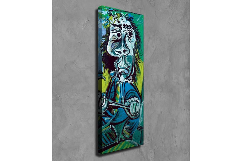 Lerretsbilde - Abstrakt portrett av en mann med instrumenter - Grønn / Blå / Svart - Innredning - Bilder & kunst - Lerretsbilder