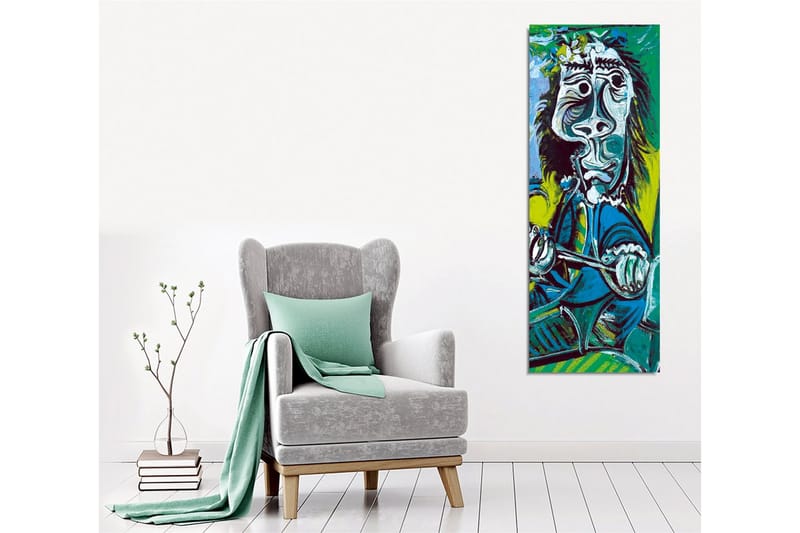 Lerretsbilde - Abstrakt portrett av en mann med instrumenter - Grønn / Blå / Svart - Innredning - Bilder & kunst - Lerretsbilder