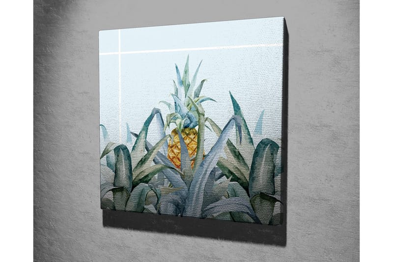 Lerretsbilde - Ananas omgitt av grønne planter - Grønn / Gul / Blå - Innredning - Bilder & kunst - Lerretsbilder