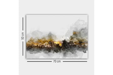 Lerretsbilde - Atmosfærisk landskapsbilde med silhuetter av trær mot en dramatisk himmel - Grå / Brun / Svart - Innredning - Bilder & kunst - Lerretsbilder