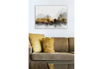 Lerretsbilde - Atmosfærisk landskapsbilde med silhuetter av trær mot en dramatisk himmel - Grå / Brun / Svart - Innredning - Bilder & kunst - Lerretsbilder