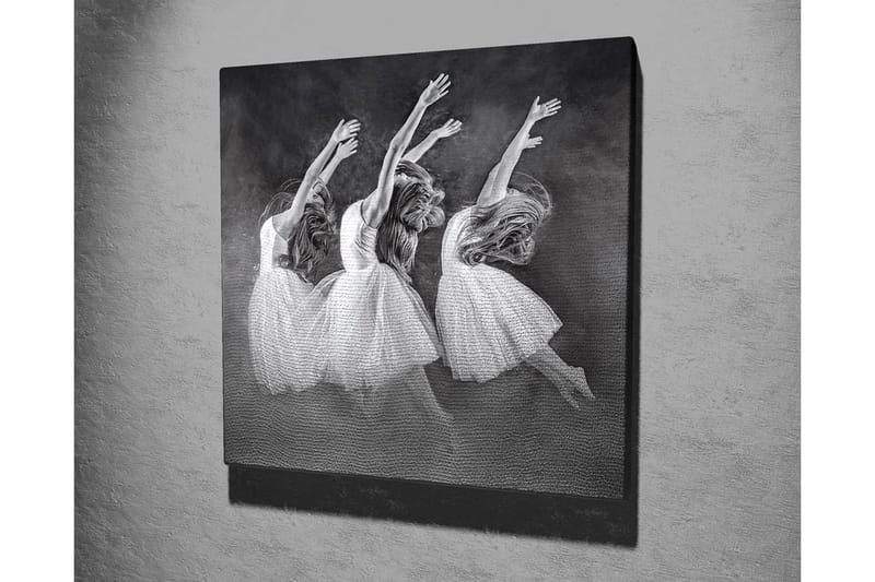Lerretsbilde - Dansende kvinner i hvite kjoler - Hvit / Svart / Grå - Innredning - Bilder & kunst - Lerretsbilder
