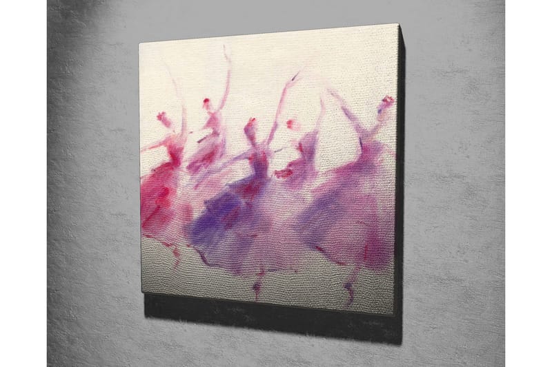 Lerretsbilde - Dansende silhuetter i myke pastellfarger - Lilla / Rosa / Hvit - Innredning - Bilder & kunst - Lerretsbilder