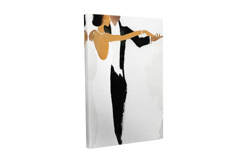 Lerretsbilde - Dansende par i elegant stil - Svart / Hvit / Gyllen - Innredning - Bilder & kunst - Lerretsbilder