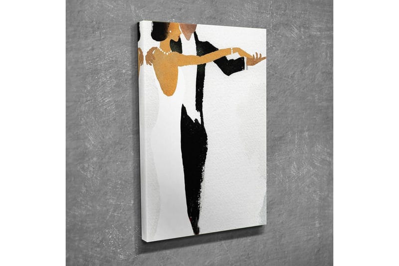 Lerretsbilde - Dansende par i elegant stil - Svart / Hvit / Gyllen - Innredning - Bilder & kunst - Lerretsbilder