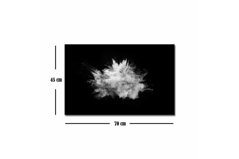 Lerretsbilde - Dramatisk pulversky som eksploderer mot svart bakgrunn - Hvit / Svart - Innredning - Bilder & kunst - Lerretsbilder