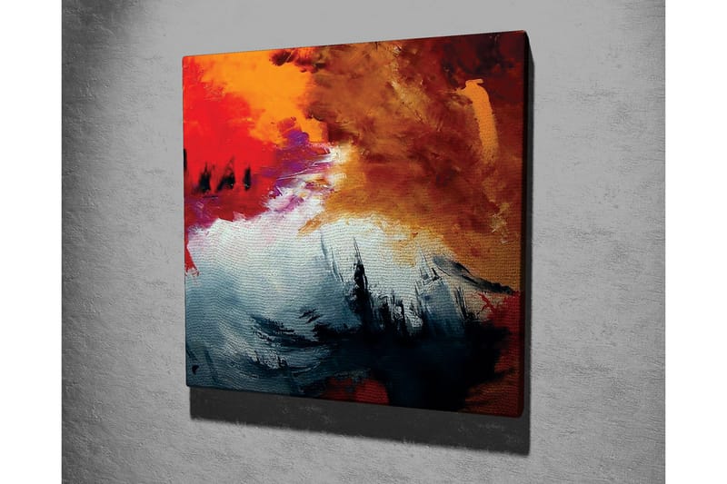 Lerretsbilde - Dynamisk abstrakt komposisjon med sterke farger - Rød / Svart / Oransje - Innredning - Bilder & kunst - Lerretsbilder