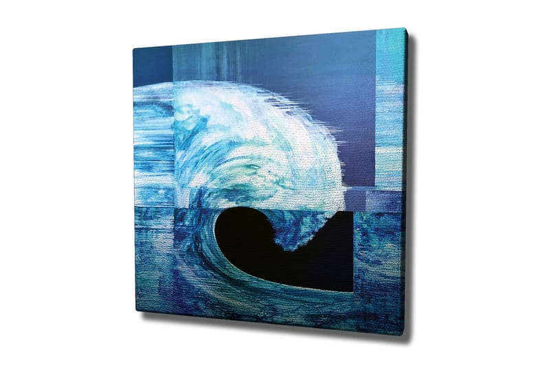 Lerretsbilde - Dynamisk bølge i forskjellige blånyanser, Mørk blå / Lys blå / Turkis