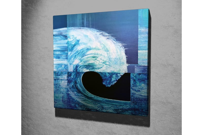 Lerretsbilde - Dynamisk bølge i forskjellige blånyanser - Mørk blå / Lys blå / Turkis - Innredning - Bilder & kunst - Lerretsbilder