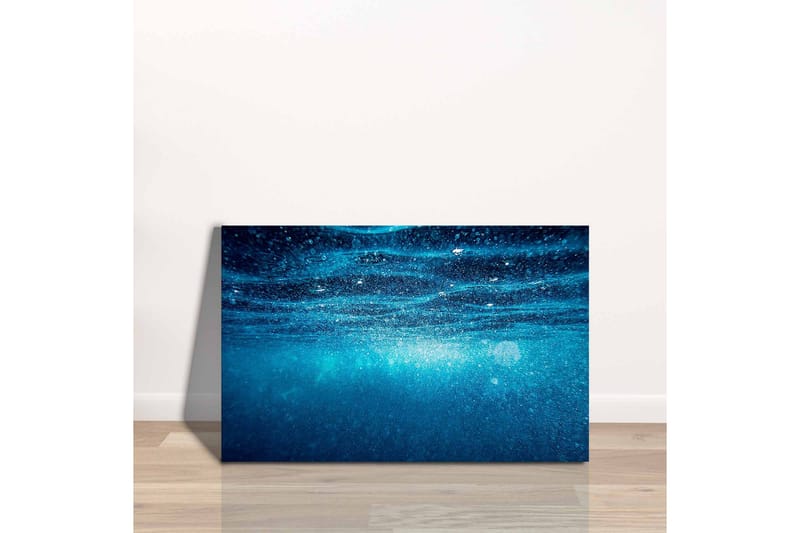 Lerretsbilde - Dypblått havvann med lysrefleksjoner - Mørk blå / Turkis - Innredning - Bilder & kunst - Lerretsbilder