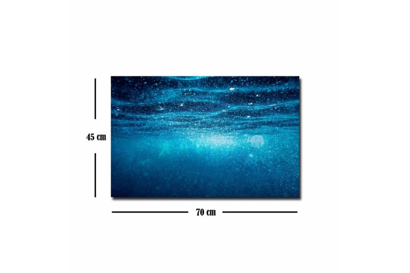 Lerretsbilde - Dypblått havvann med lysrefleksjoner - Mørk blå / Turkis - Innredning - Bilder & kunst - Lerretsbilder