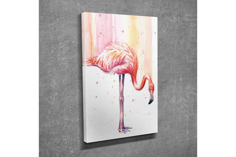 Lerretsbilde - Elegant flamingo i pastellfarger - Rosa / Aprikos / Svart - Innredning - Bilder & kunst - Lerretsbilder