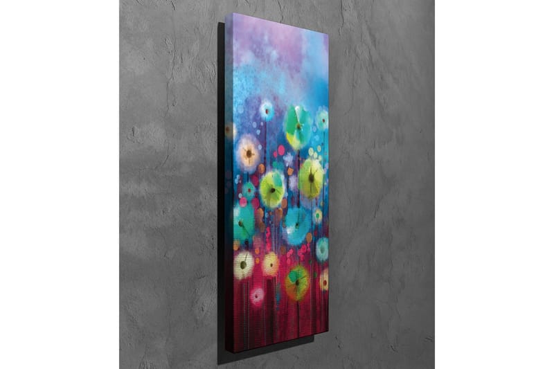 Lerretsbilde - Fargerik blomstereng med abstrakte blomster - Blå / Grønn / Rød - Innredning - Bilder & kunst - Lerretsbilder