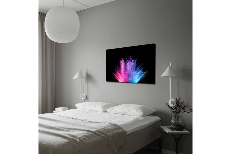 Lerretsbilde - Fargerik eksplosjon av pulvermaling - Rosa / Blå / Lilla - Innredning - Bilder & kunst - Lerretsbilder
