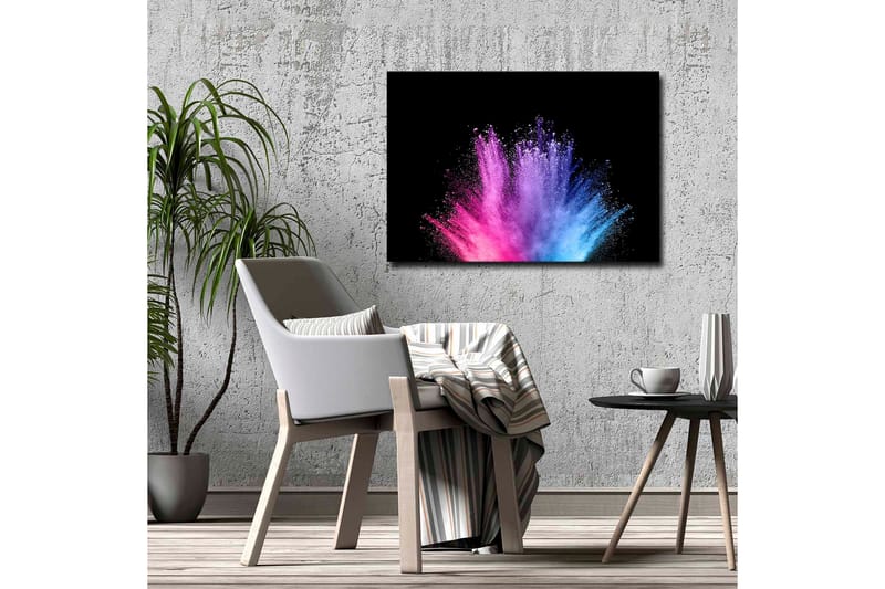 Lerretsbilde - Fargerik eksplosjon av pulvermaling - Rosa / Blå / Lilla - Innredning - Bilder & kunst - Lerretsbilder