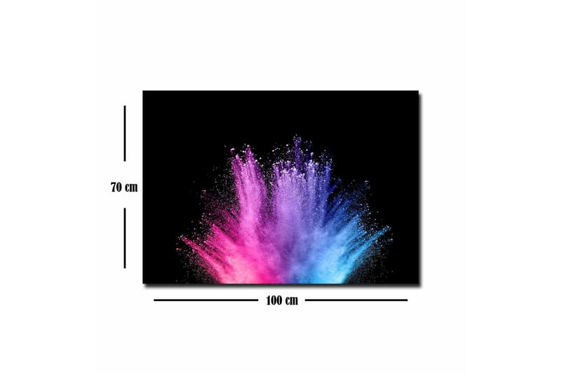 Lerretsbilde - Fargerik eksplosjon av pulvermaling - Rosa / Blå / Lilla - Innredning - Bilder & kunst - Lerretsbilder