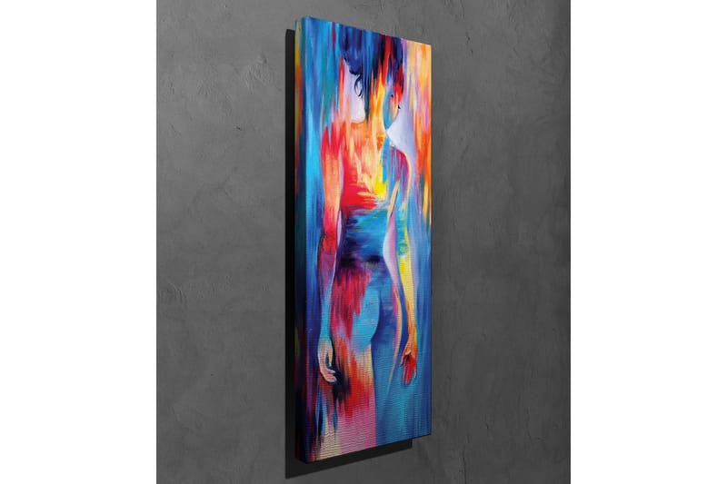 Lerretsbilde - Fargerik figur med abstrakte former og bevegelser - Blå / Rød / Gul - Innredning - Bilder & kunst - Lerretsbilder