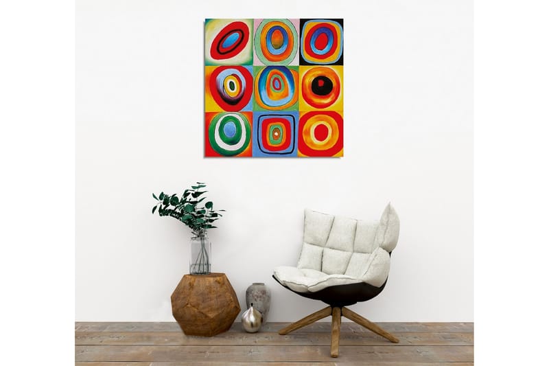 Lerretsbilde - Fargerik komposisjon av sirkler i forskjellige størrelser og farger - Rød / Blå / Grønn - Innredning - Bilder & kunst - Lerretsbilder