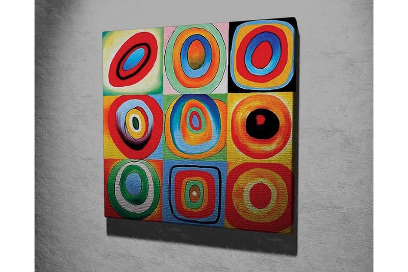 Lerretsbilde - Fargerik komposisjon av sirkler i forskjellige størrelser og farger - Rød / Blå / Grønn - Innredning - Bilder & kunst - Lerretsbilder